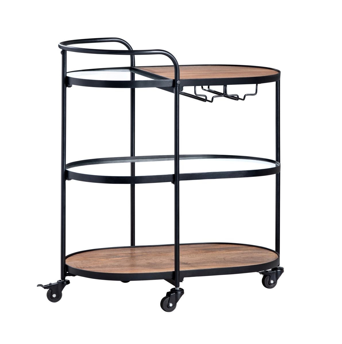 CVFNR4540 29.75 in. Jaxon Bar Cart, Brown & Black