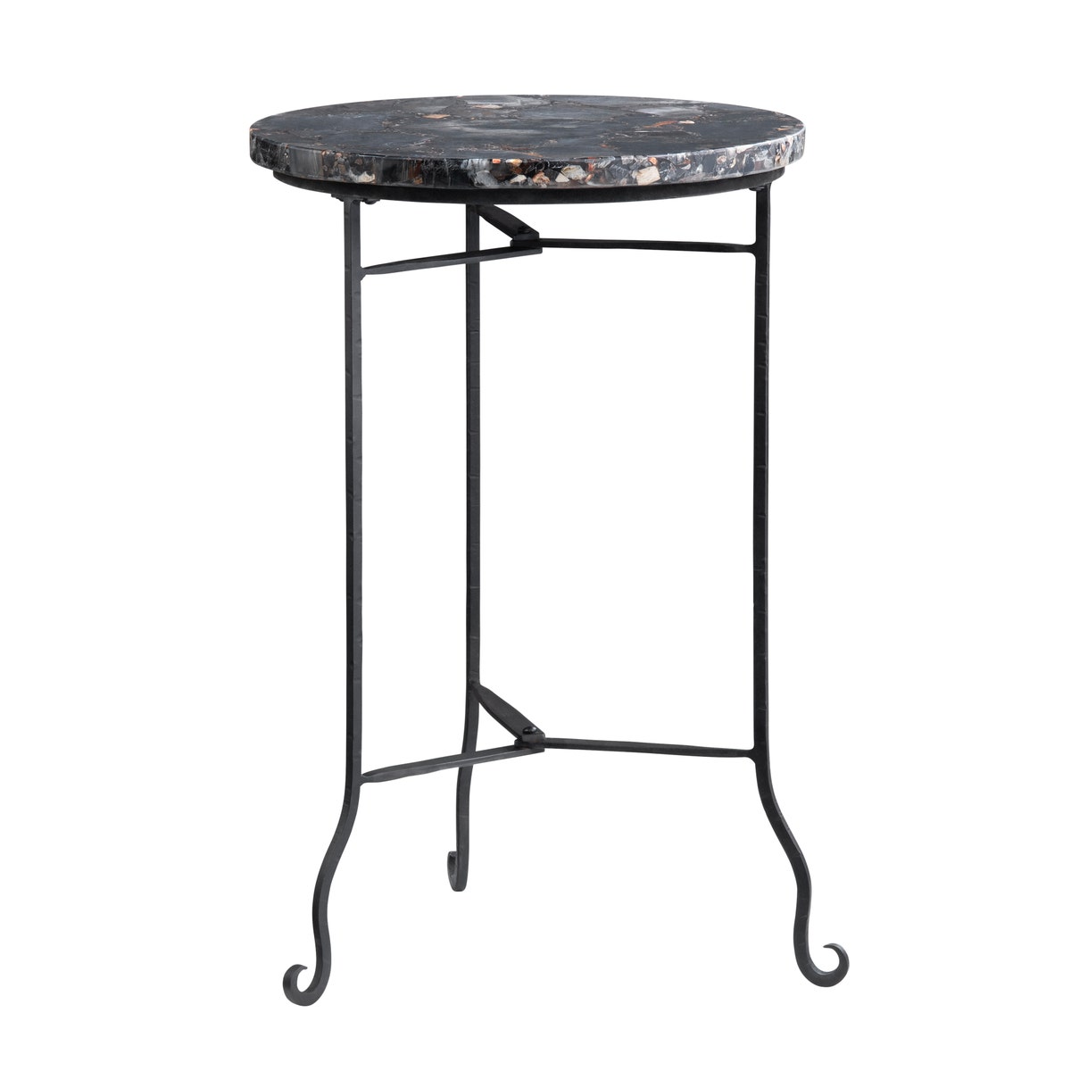 CVFNR4599 24 x 16 x 16 in. Pennington Petrified Wood Accent Table, Black