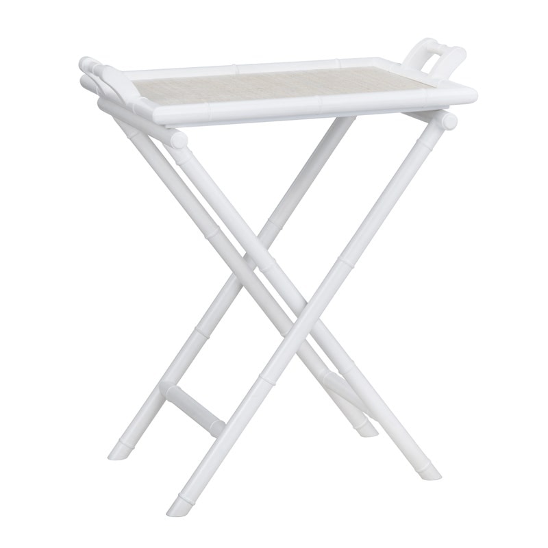 CVFDR1004 28 in. Sandy Shores Tray Table, White
