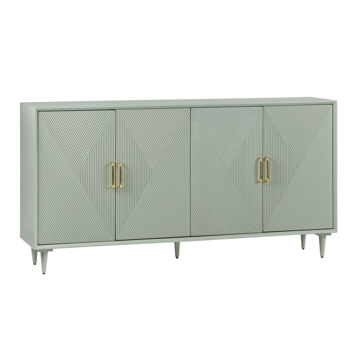 CVFVR8428 37 x 16 x 72 in. Arvada Four-Door Sideboard, Green & Gold