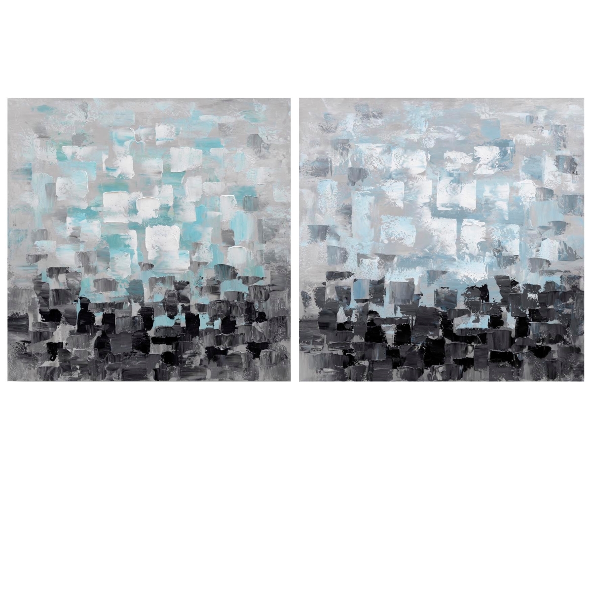 CVTOP2863 36 in. Monterey Canvas Art, Blue & Black - Set of 2