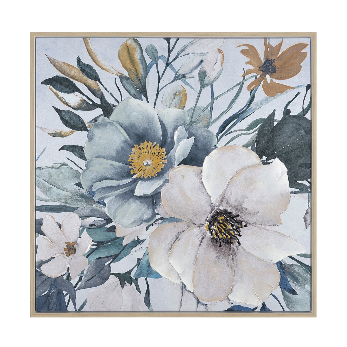 CVTOP2876 39.5 in. Flower Power Canvas Art, Green & Natural