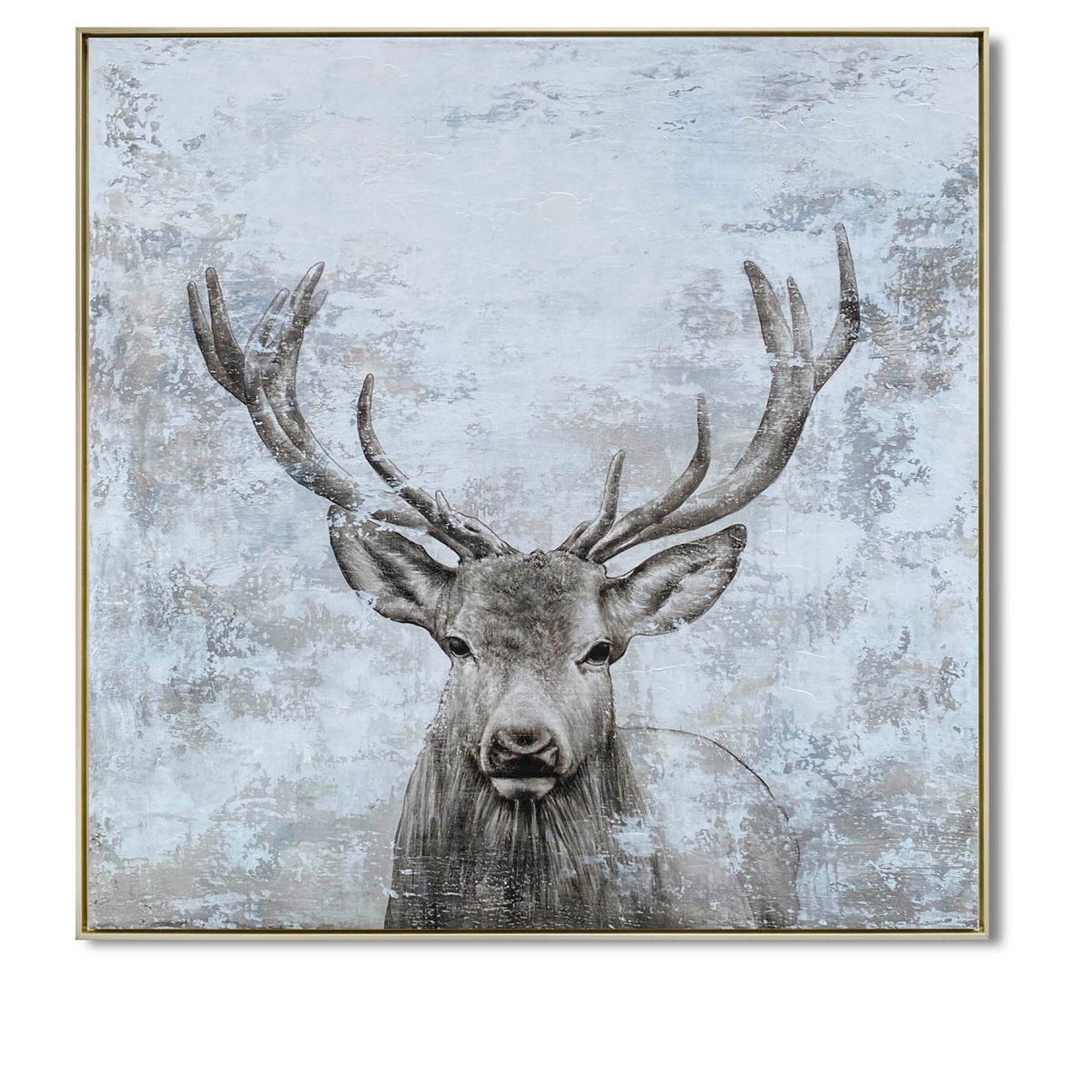 CVTOP2985 40 in. Buck Canvas Art, Brown & Gray