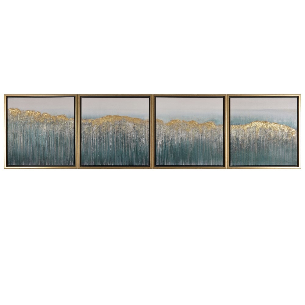 CVTOP3007 17.75 in. Emerald Bling Canvas Art, Green & Gold
