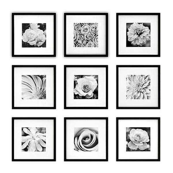 CVTOP3117 16 in. Bouquet Canvas Art, Black & White