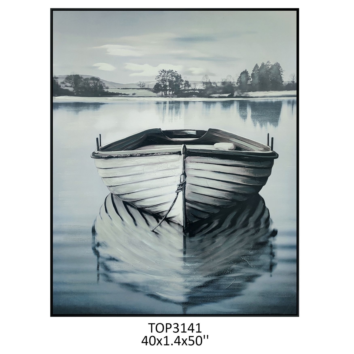CVTOP3141 40 in. Lake It Easy Canvas Art, Black & White