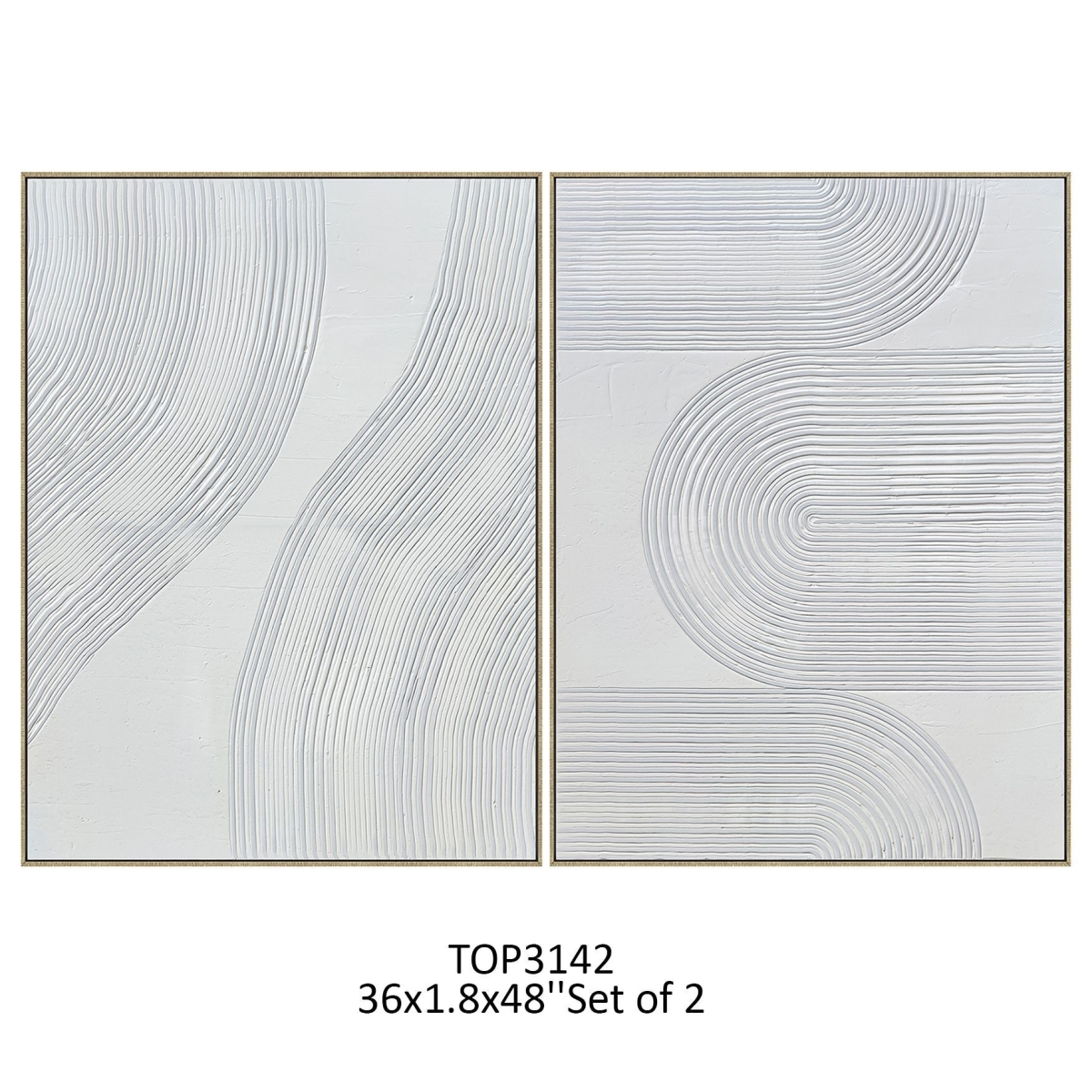 CVTOP3142 36 in. White Ways Canvas Art, White