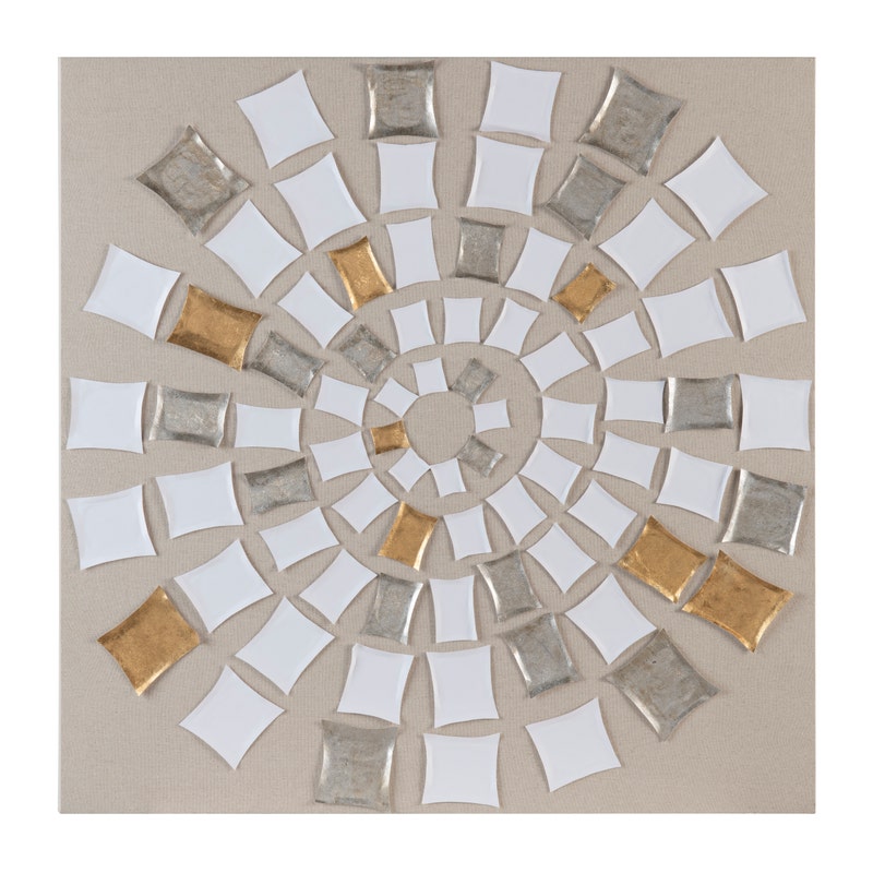 CVTOP3239 40 in. Langston Canvas Art, Gold & Silver