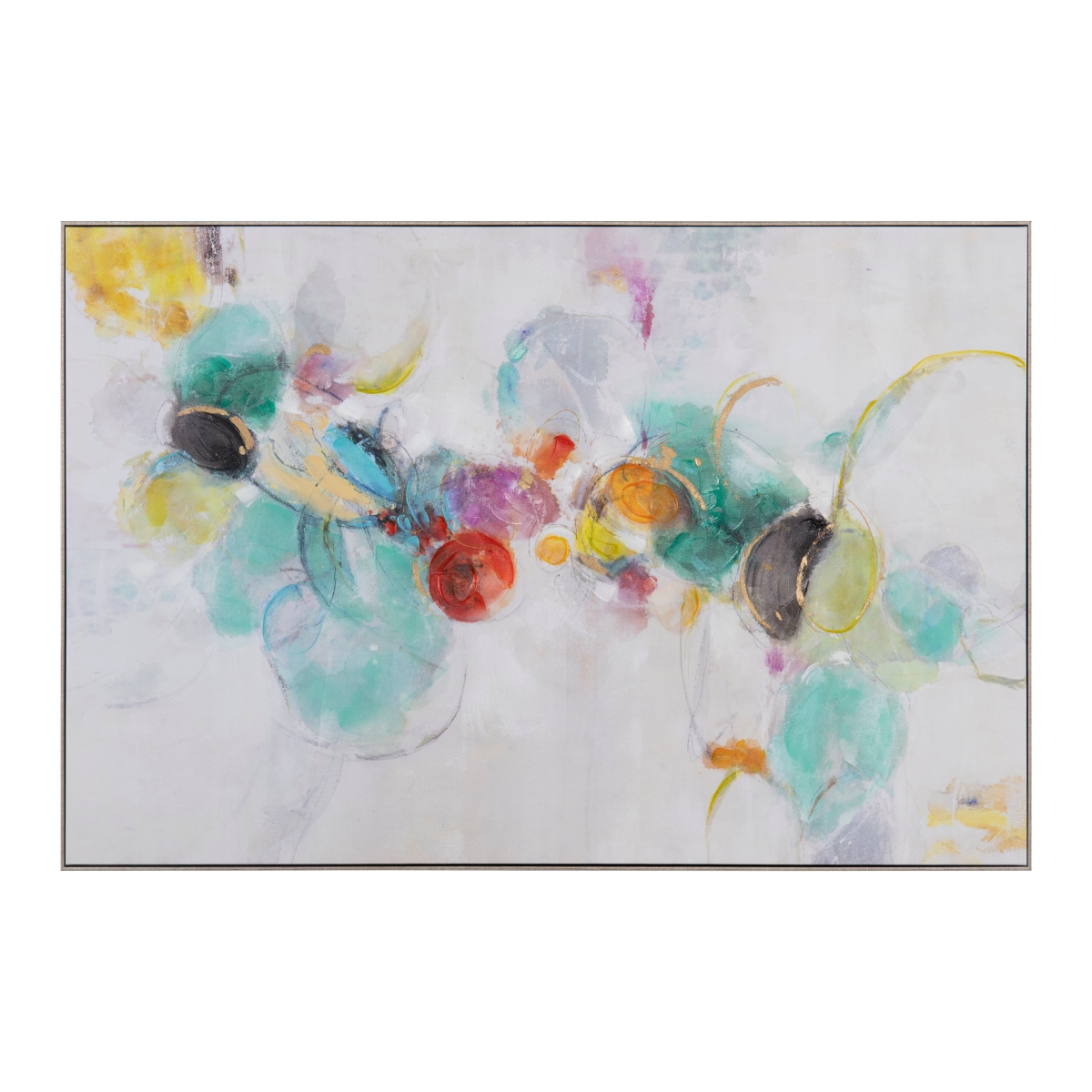 CVTOP3257 40 in. Vibrant Rings Canvas Art, Blue & Green