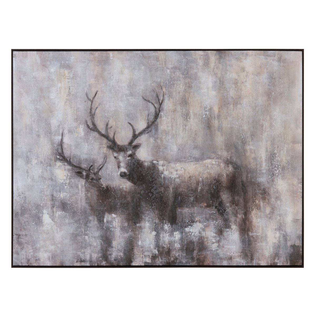 CVTOP3269 48 in. Antlers Up Canvas Art, Brown & Natural
