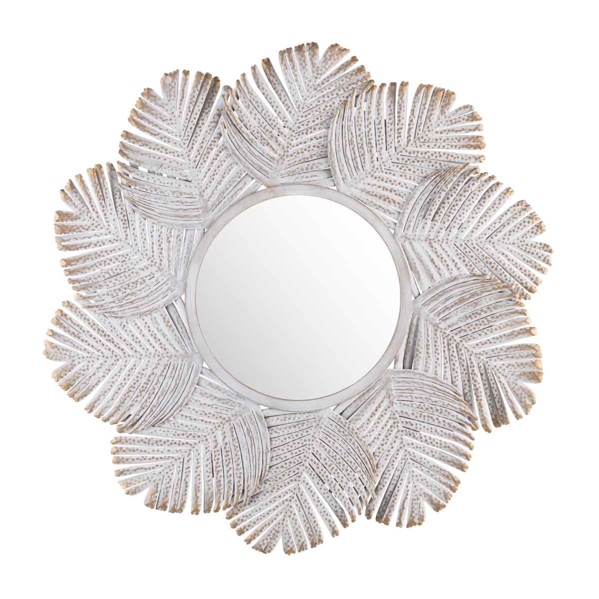 CVTMR1904 36 in. Miramar Wall Mirror, White & Natural