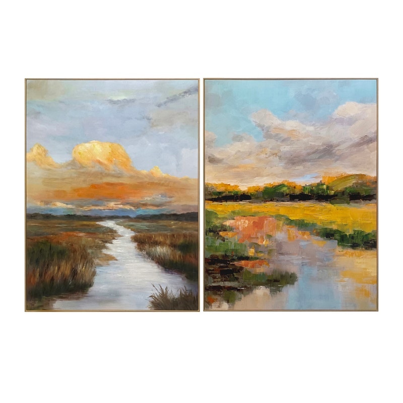 CVTOP3337 48 in. Talmo Canvas Art, Yellow & Green