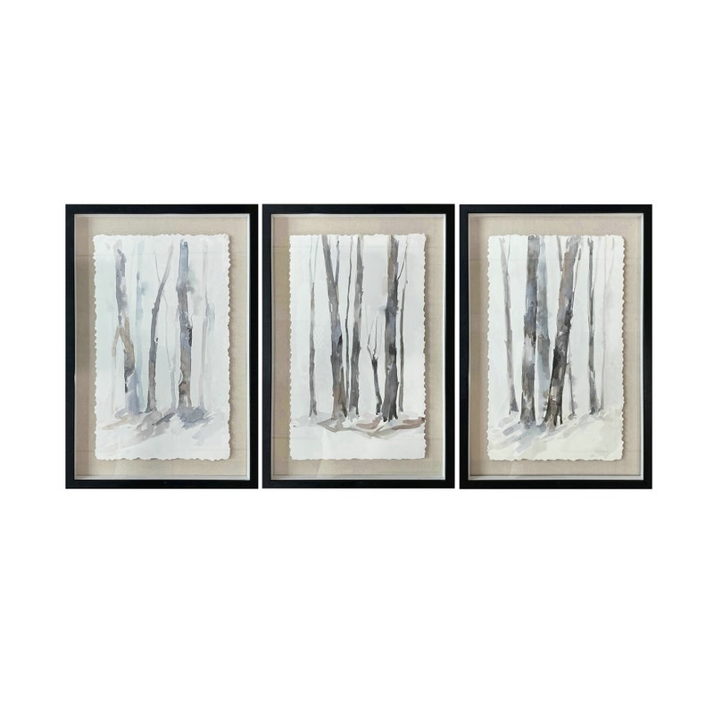 CVTOP3383 24 in. Kanon Canvas Art, Black & Brown - Set of three
