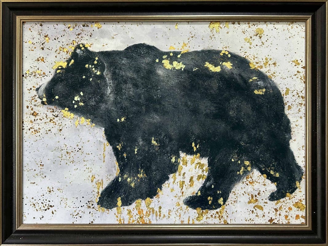 CVTOP3392 40 in. Barrow Canvas Art, Black & Gold