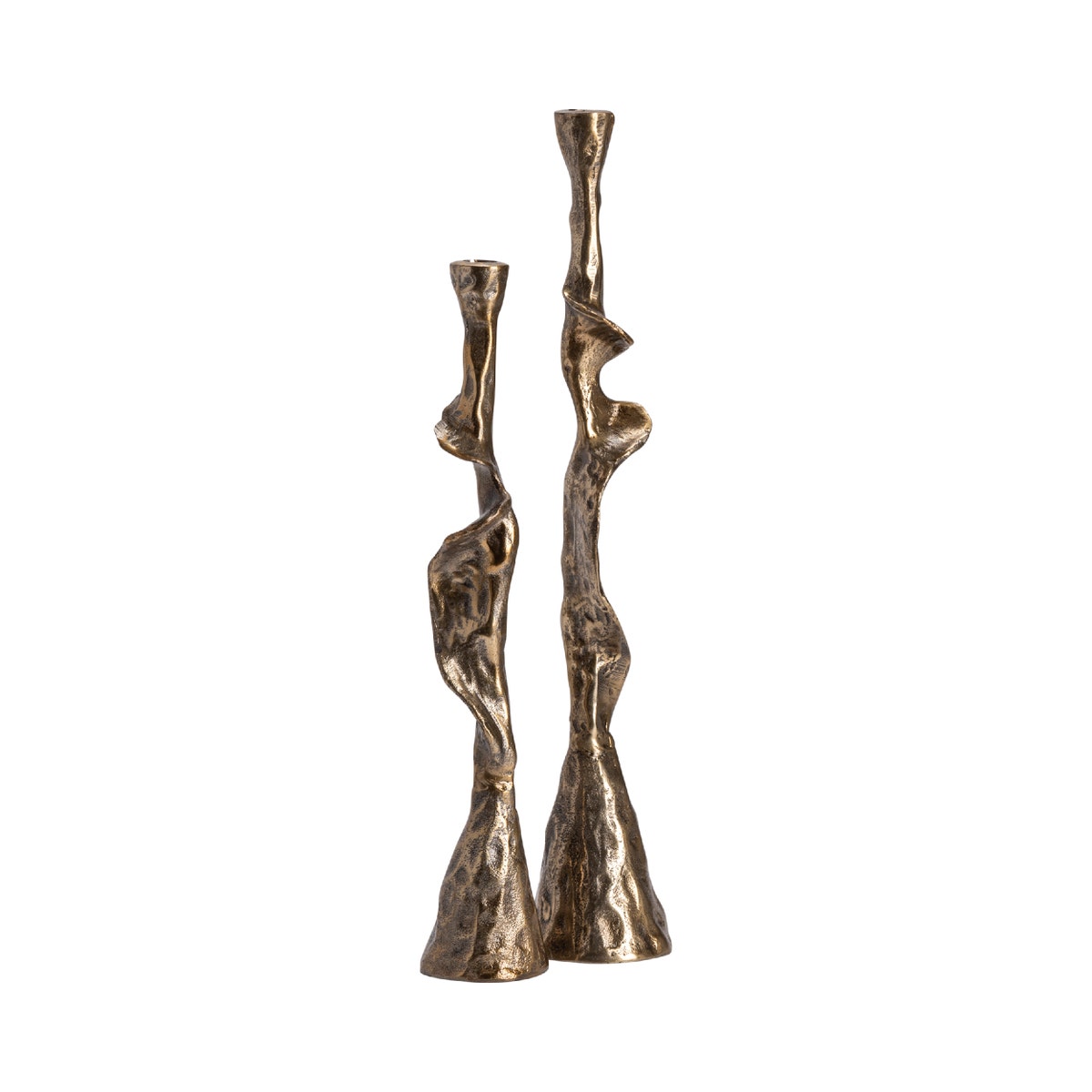CVCZHN007 21 x 3.5 x 4 in. Andrews Twisted Taper Candlesticks, Silver