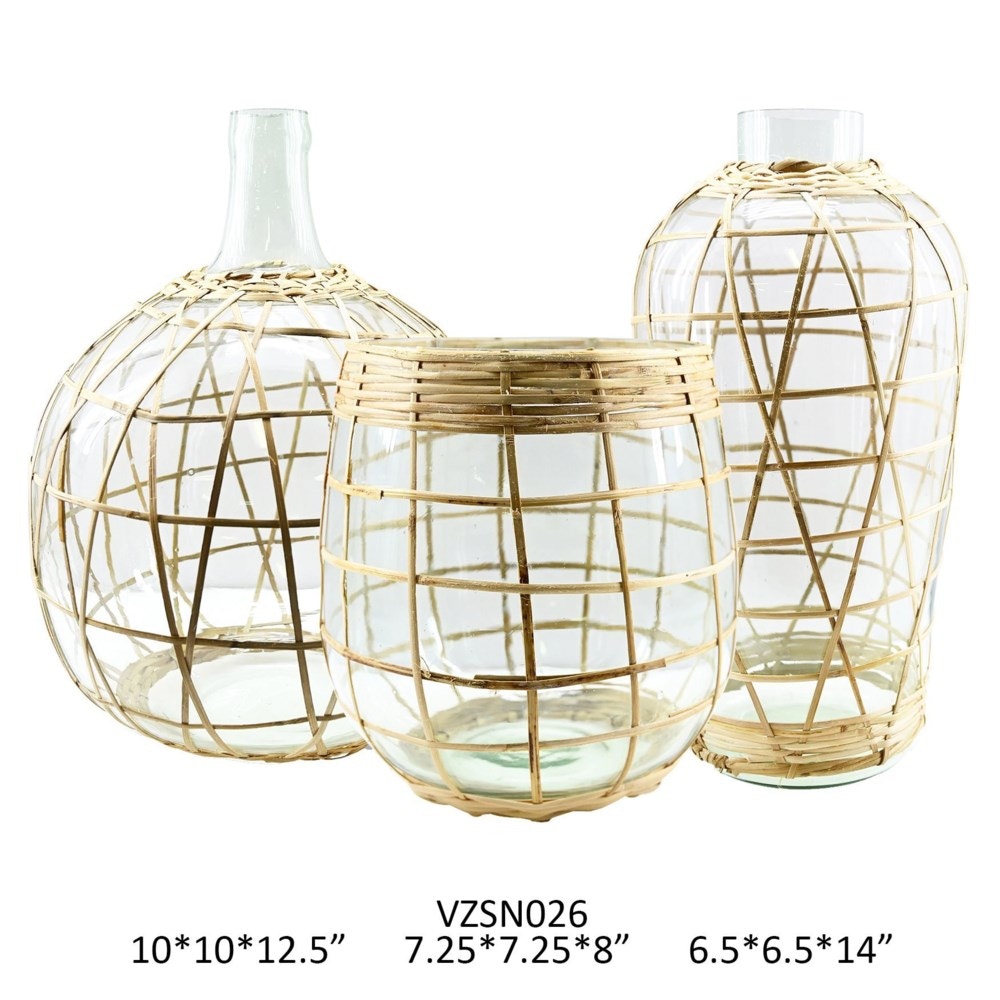 Picture of Crestview Collection CVVZSN026 6.5 in. Biscayne Containers, Natural - Set of Three