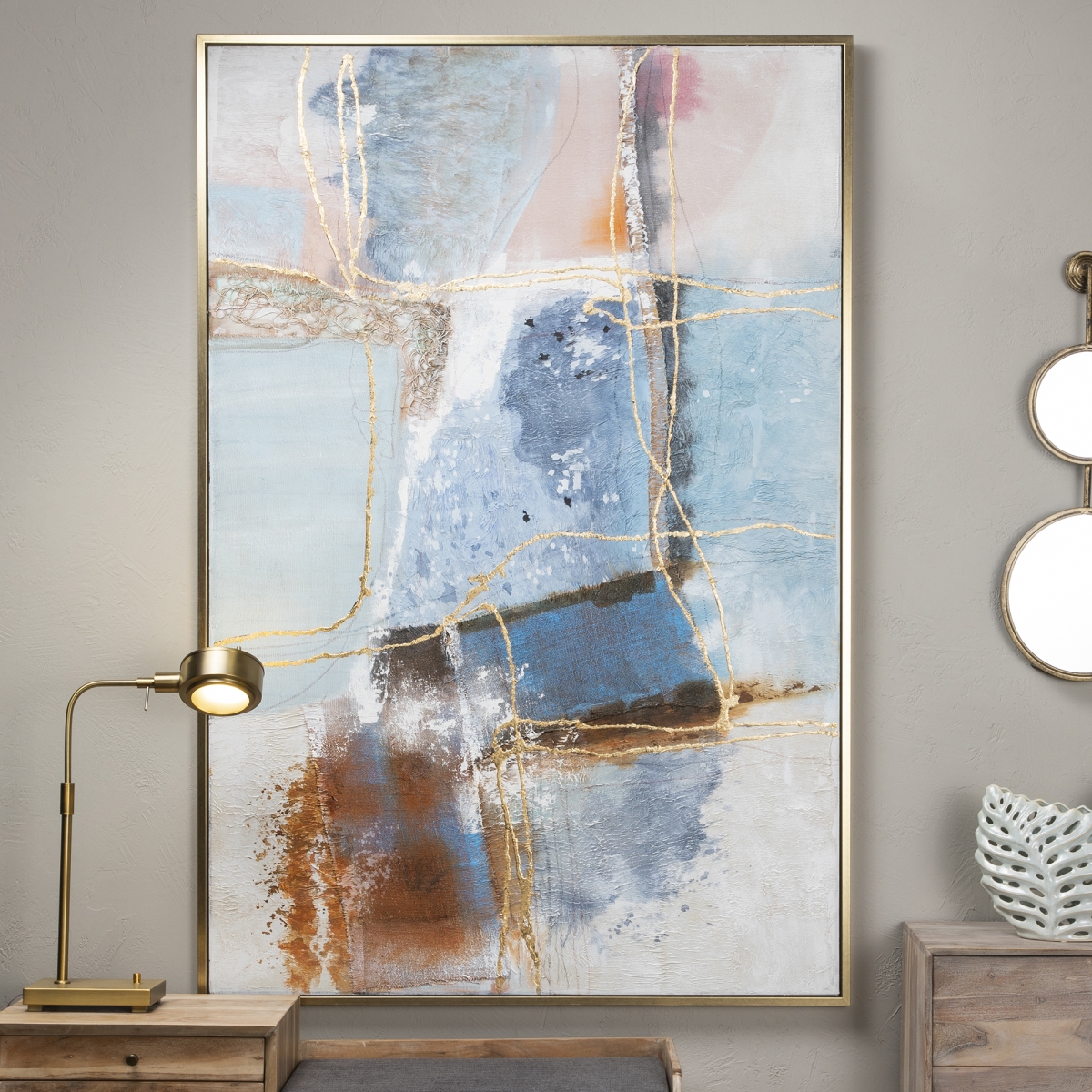 CVTOP2660 Halu Framed Mixed Media on Stretched Canvas Wall Art, Multi Color