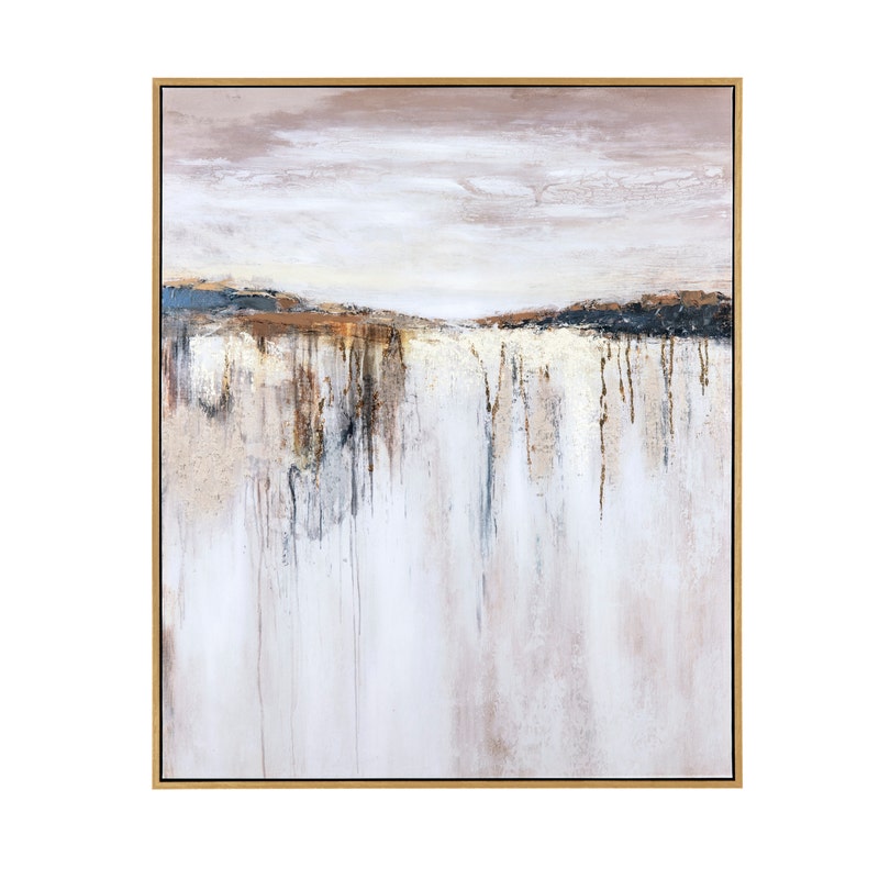 CVTOP2915 Brooks Framed Canvas, Gold & Brown