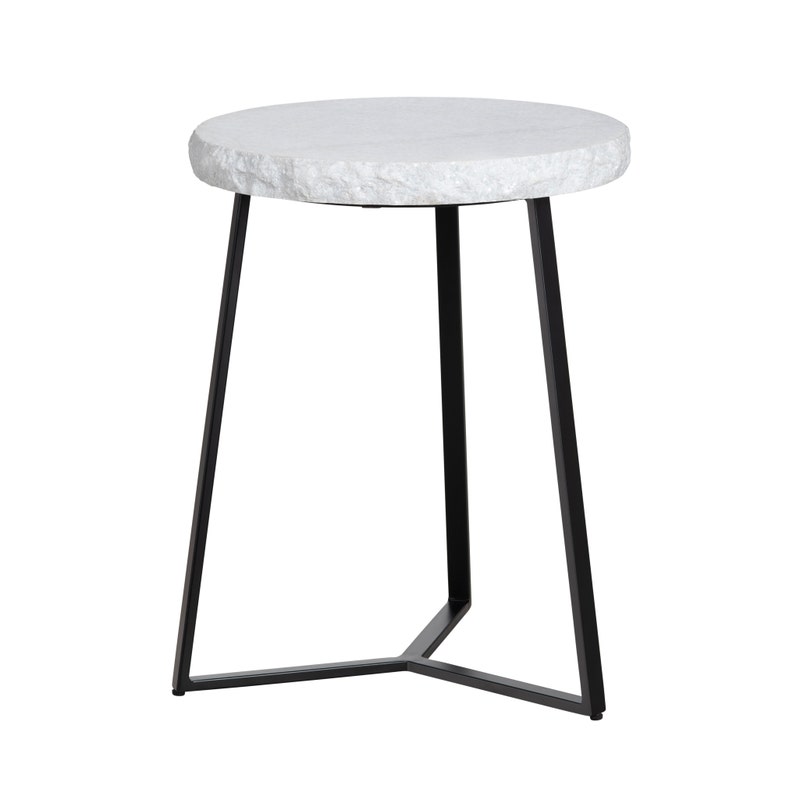 Crestview CVFNR4810 Round Accent End Table, White