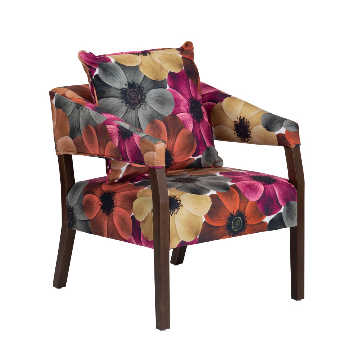 Crestview CVFZR6162 Flora Accent Chair, Pink & Brown