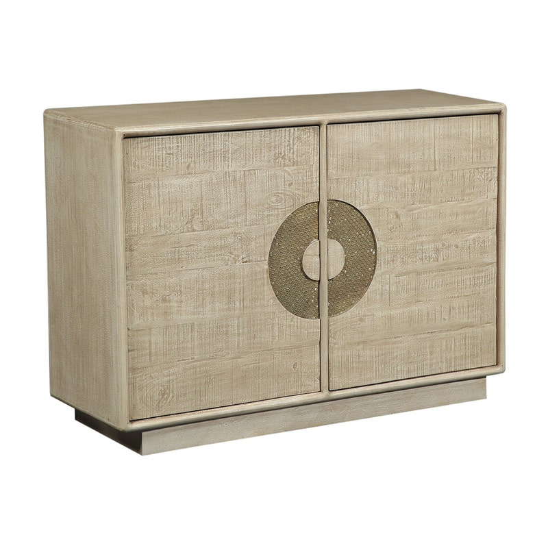 Crestview CVFNR4856 Westhaven Two-Door Cabinet, Natural & Gold