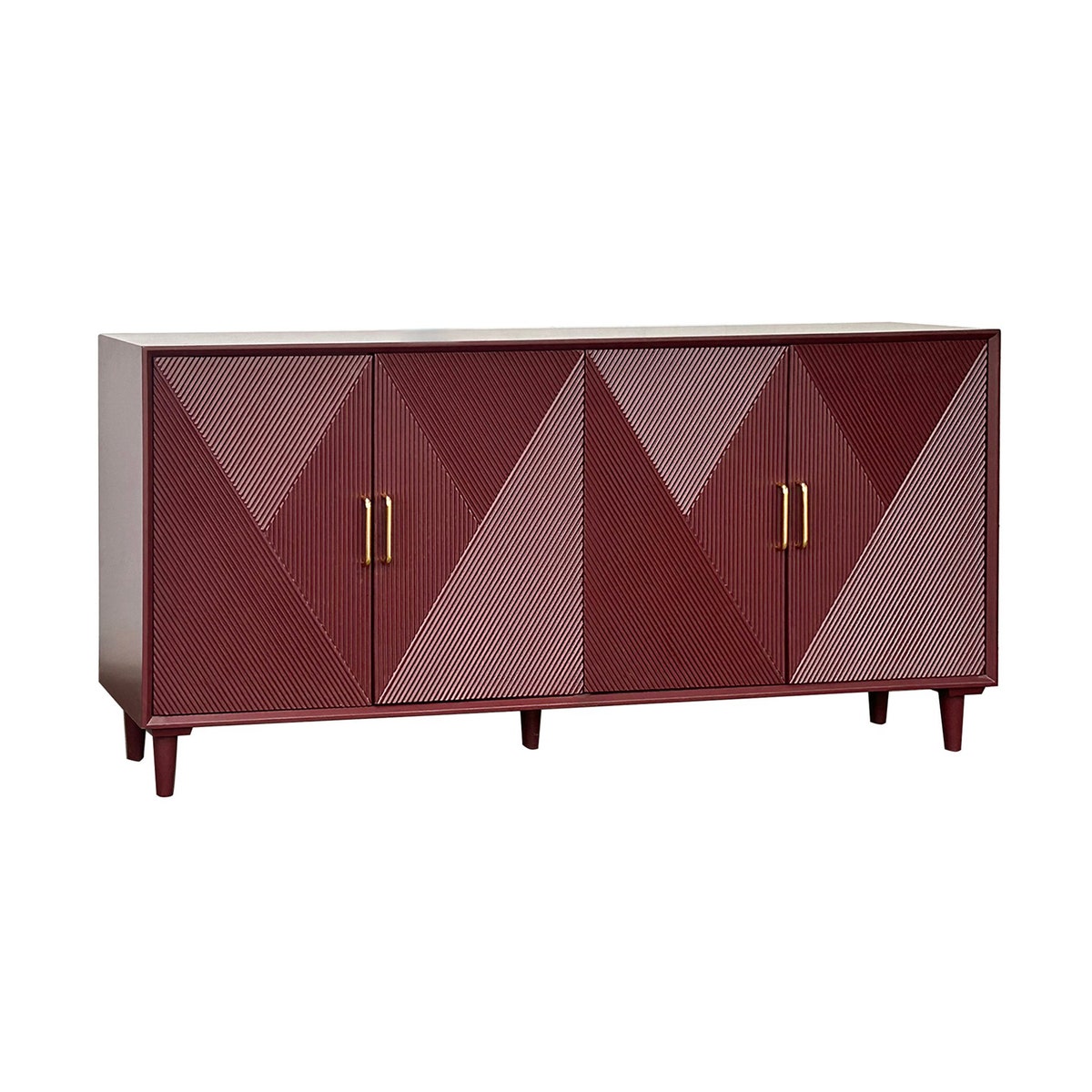 Crestview CVFVR8564 Arvada 4 Door Media Credenza Sideboard, Red