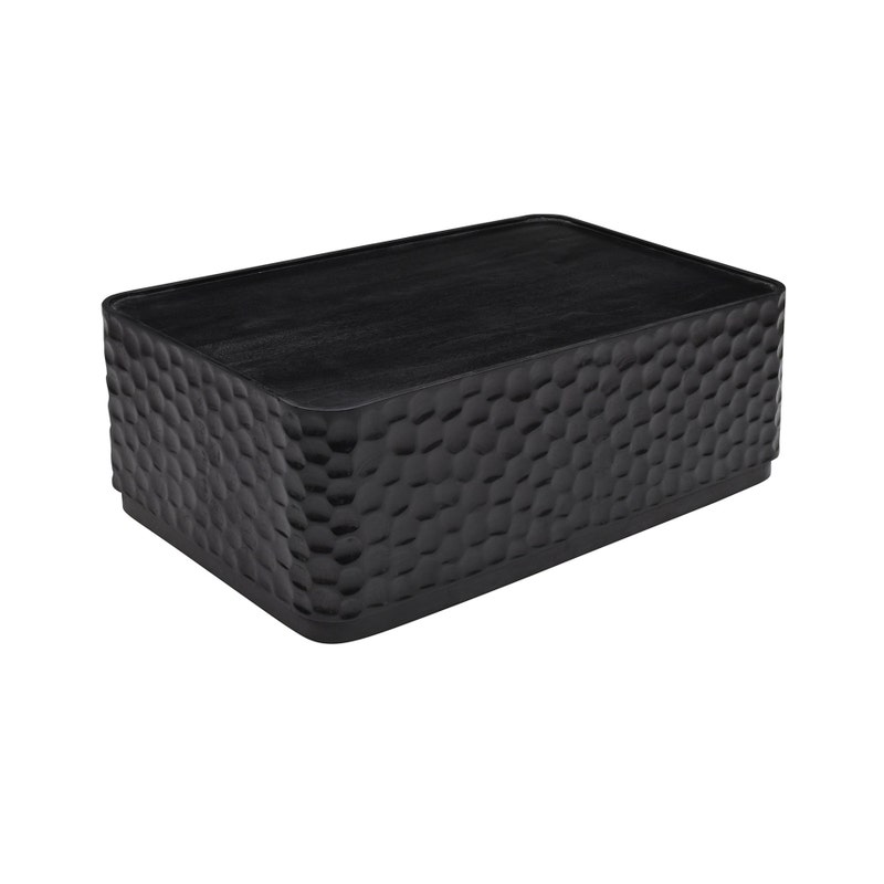 Crestview CVFNR5235 Rectangle Black Cocktail Coffee Table, Black