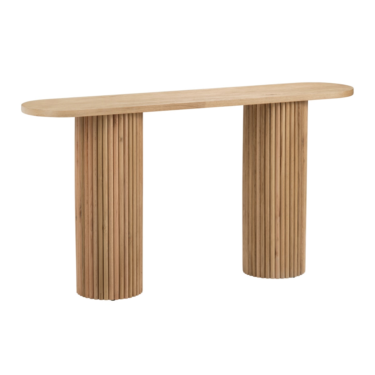 Crestview CVFNR4852 60 in. Fluted Console Sofa Table, Natural