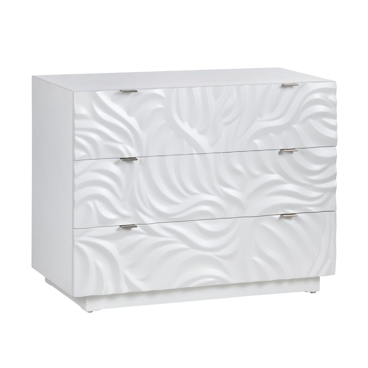 Crestview CVFVR8509 Cirrus 3 Drawer Accent Chest, White