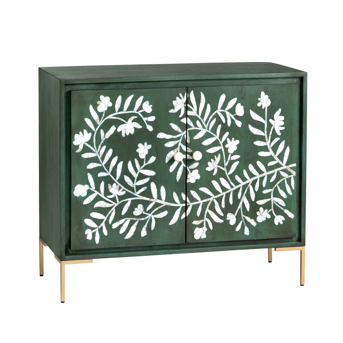 Crestview CVFNR5229 Flourish 2-Door Cabinet, Green
