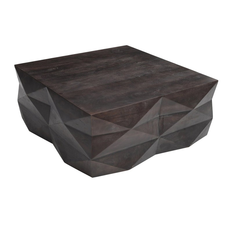 Crestview CVFNR5227 44.5 in. Solid Wood Brown Square Cocktail Coffee Table, Brown