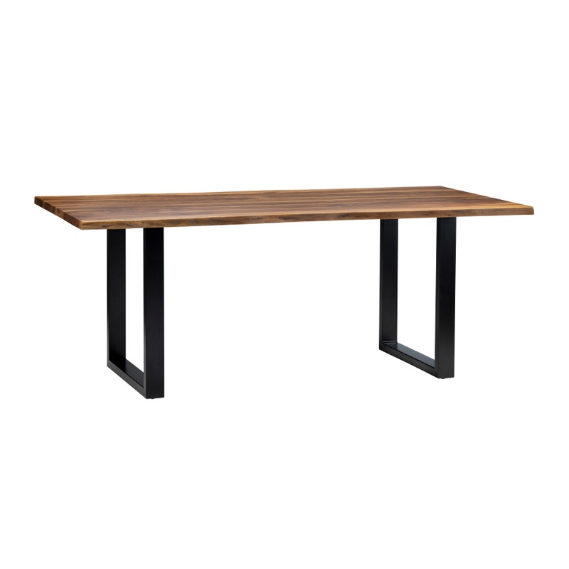 Crestview CVFNRD110 86 in. Solid Sheesham & Iron Dining Table, Brown & Black