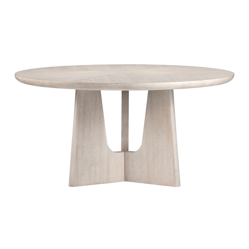 Crestview CVFVRD332 Willow Round Dining Table, Cream