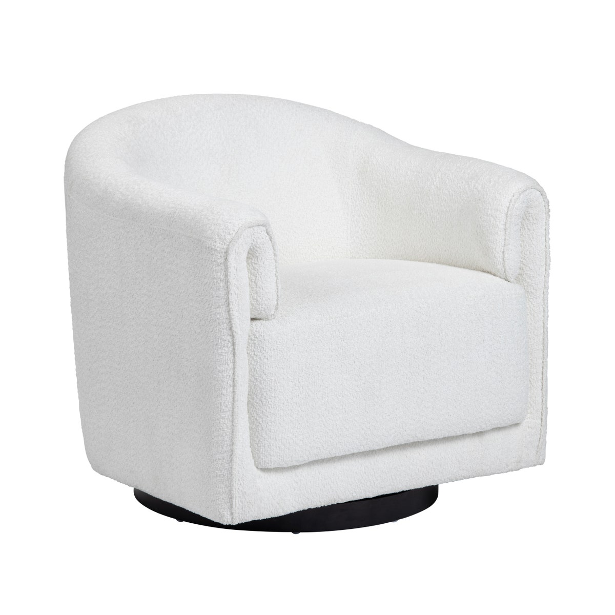 Crestview CVFZR6169 Kara Swivel Accent Chair, White & Black