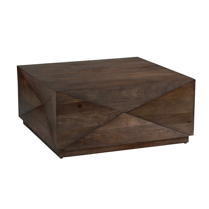 Crestview CVFNR4817 Square Cocktail Coffee Table, Brown