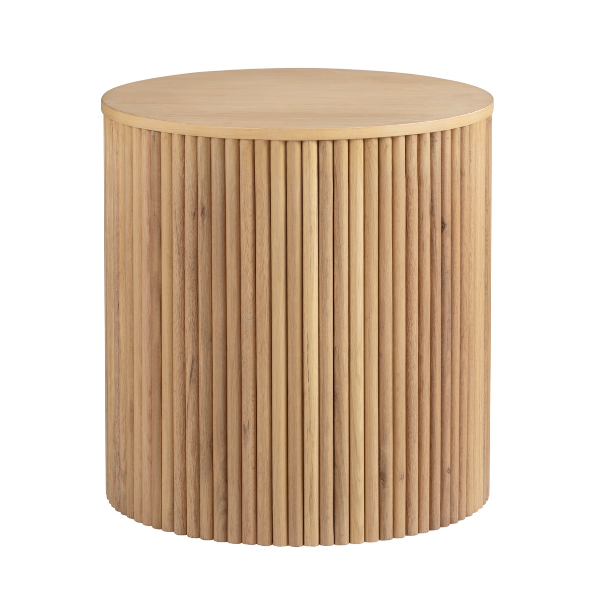 Crestview CVFNR4851 22 in. Round Fluted End Table, Natural