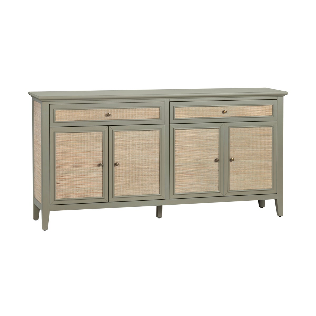 Crestview CVFDR1320 Solace 4 Door, 2 Drawer Media Credenza Sideboard, Green