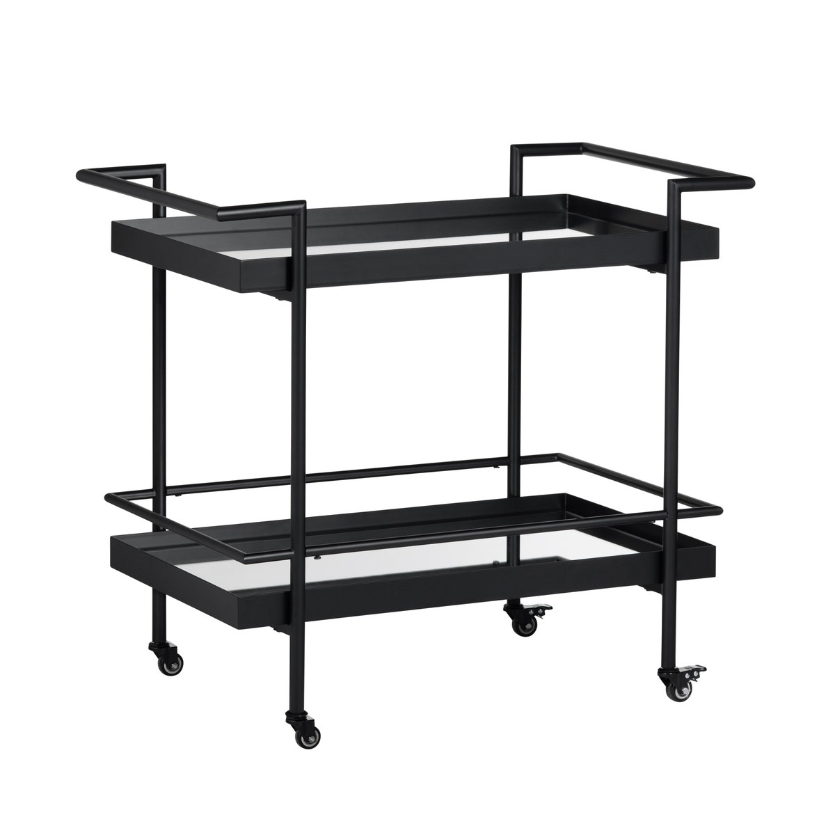 Crestview CVFZR6198 Metal Serving Cart with Casters, Black