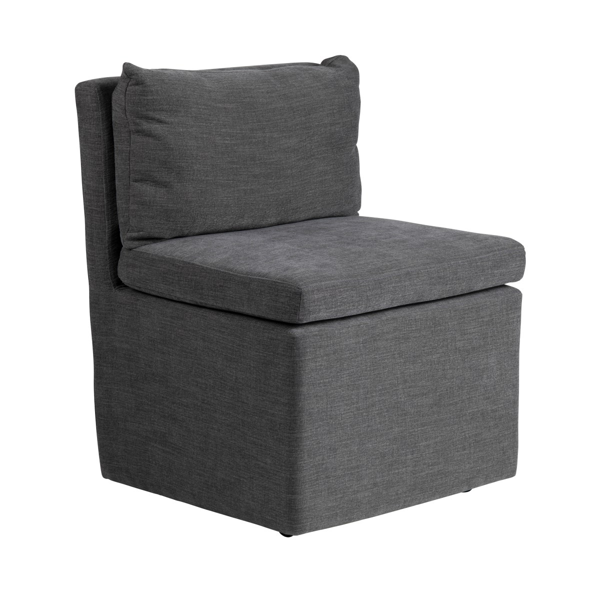 Crestview CVFVRD225 Charcoal Upholstered Dining Chair with Castors, Grey - Pack of 2