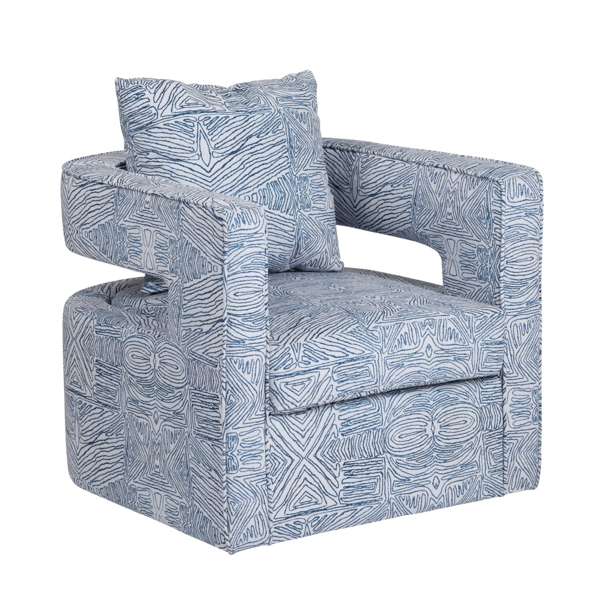 Crestview CVFZR6155 Forma Accent Chair, Blue & White