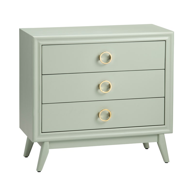 Crestview CVFVR8438 3-Drawer Sage Green Accent Chest, Green
