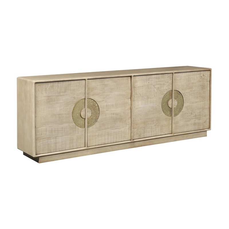 Crestview CVFNR4855 Westhaven Four-Door Sideboard, Natural & Gold