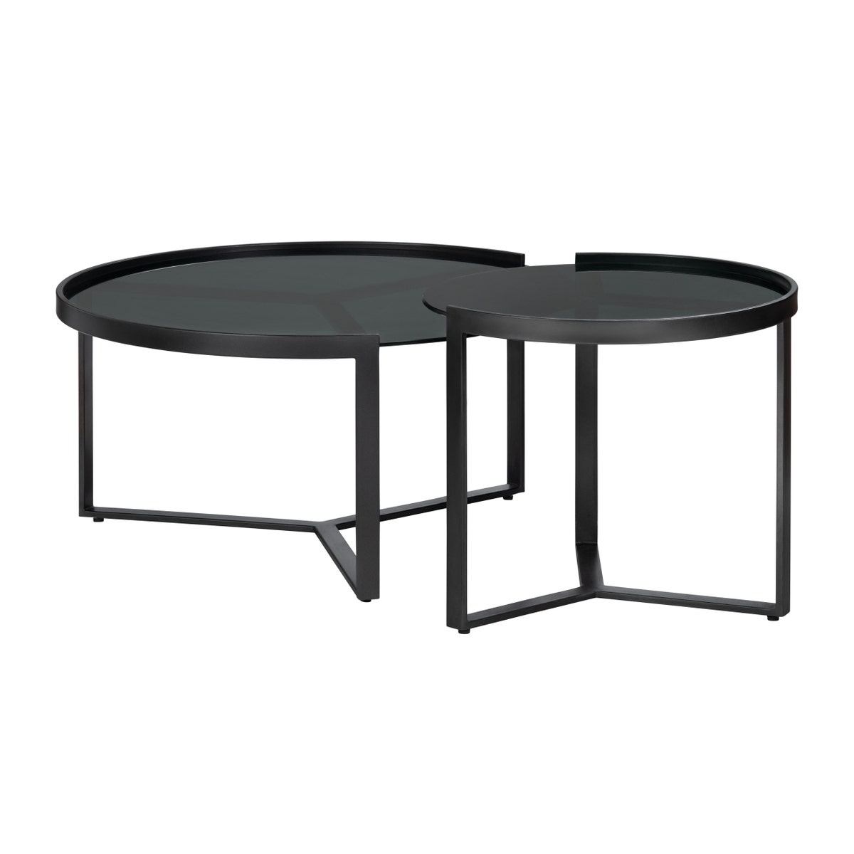 Crestview CVFNR4860 Nova Cocktail Coffee Table, Black - 2 Piece