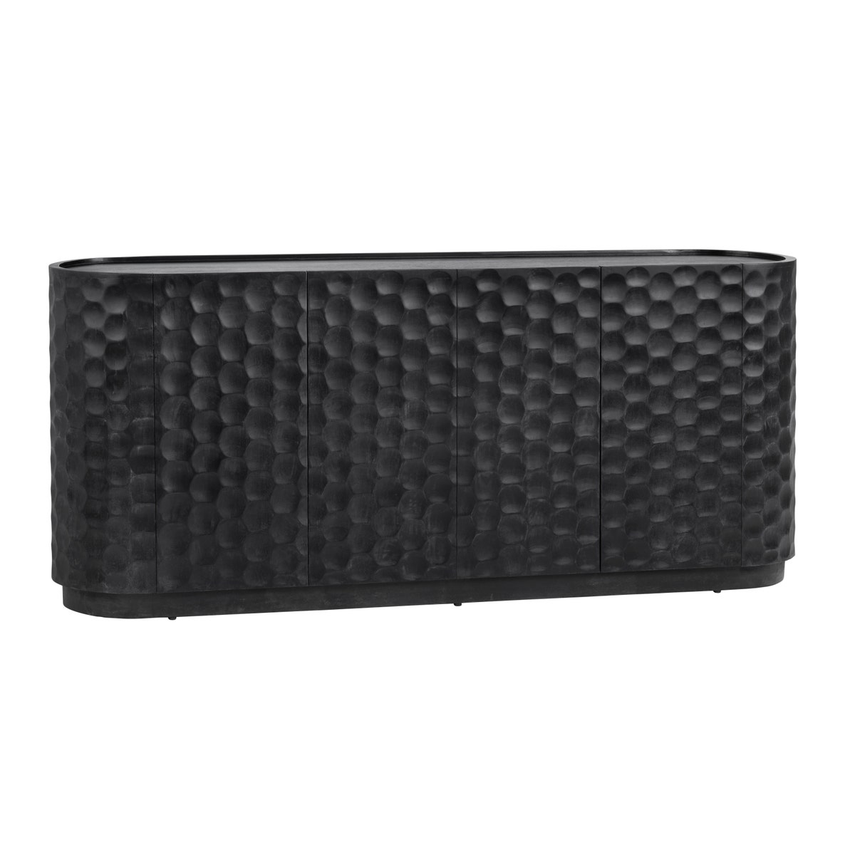 Crestview CVFNR5221 Gibson 4 Door Media Credenza Sideboard, Black