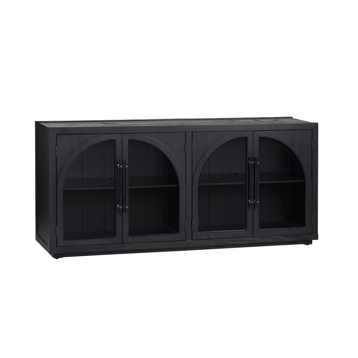 Crestview CVFVR8505 Braxton 70 in. 4 Door Media Credenza Sideboard, Black