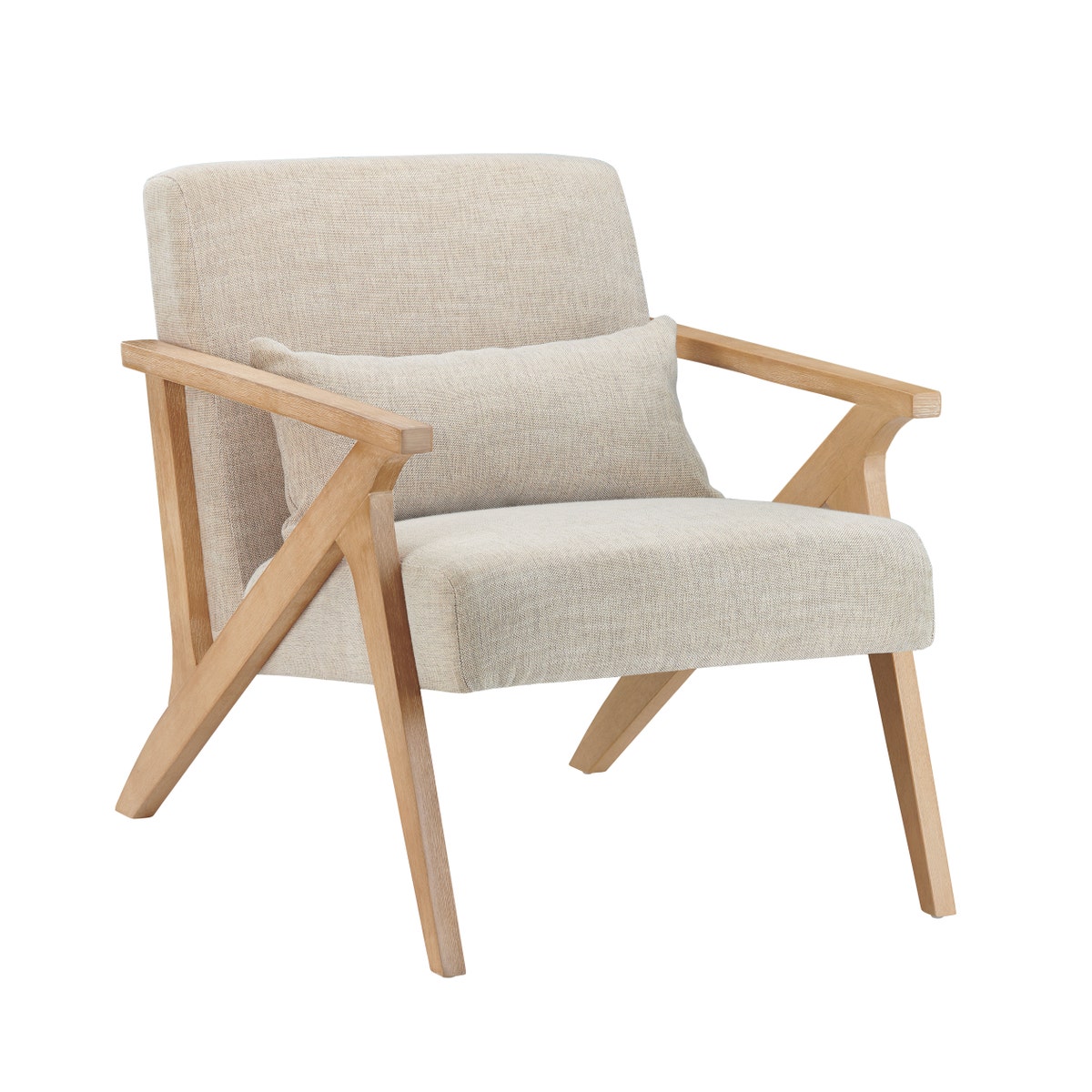 Crestview CVFVR8562 Vance Accent Chair, White & Natural