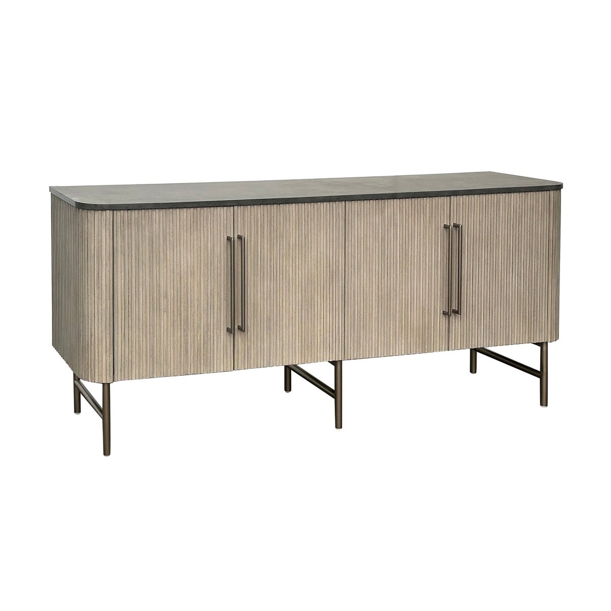 Crestview CVFVR8569 Riley 4 Door Sideboard Credenza, Black