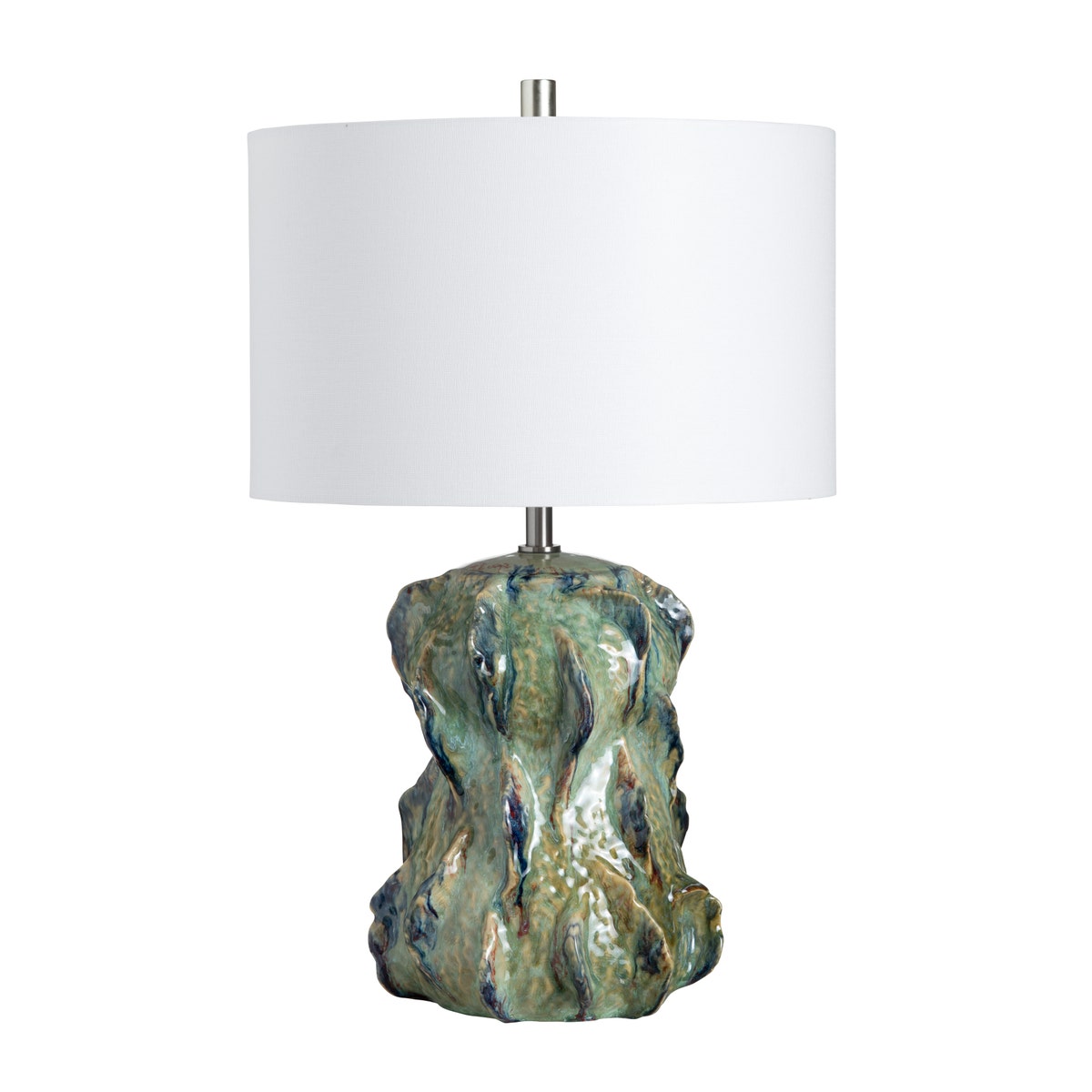 Crestview CVAP3235 Meadow Glazed Ceramic Table Lamp with Shade