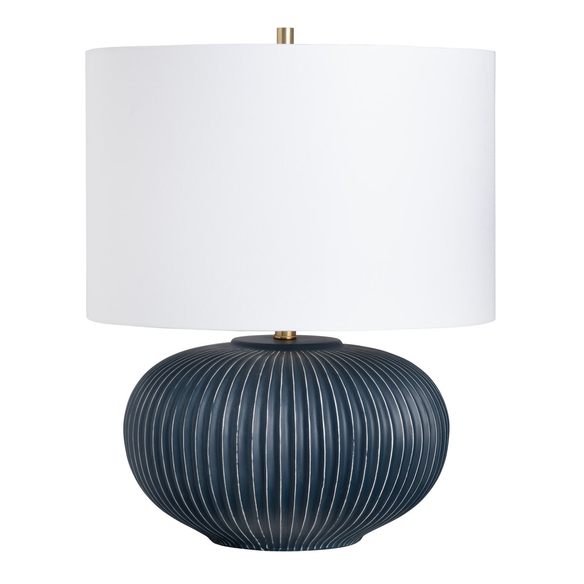 Crestview CVAZP073 23.75 in. Ceramic Table Lamp with White Shade, Blue