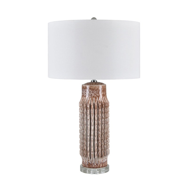 Crestview CVAP3262B Glazed Ceramic Table Lamp with Shade - Pack of 2